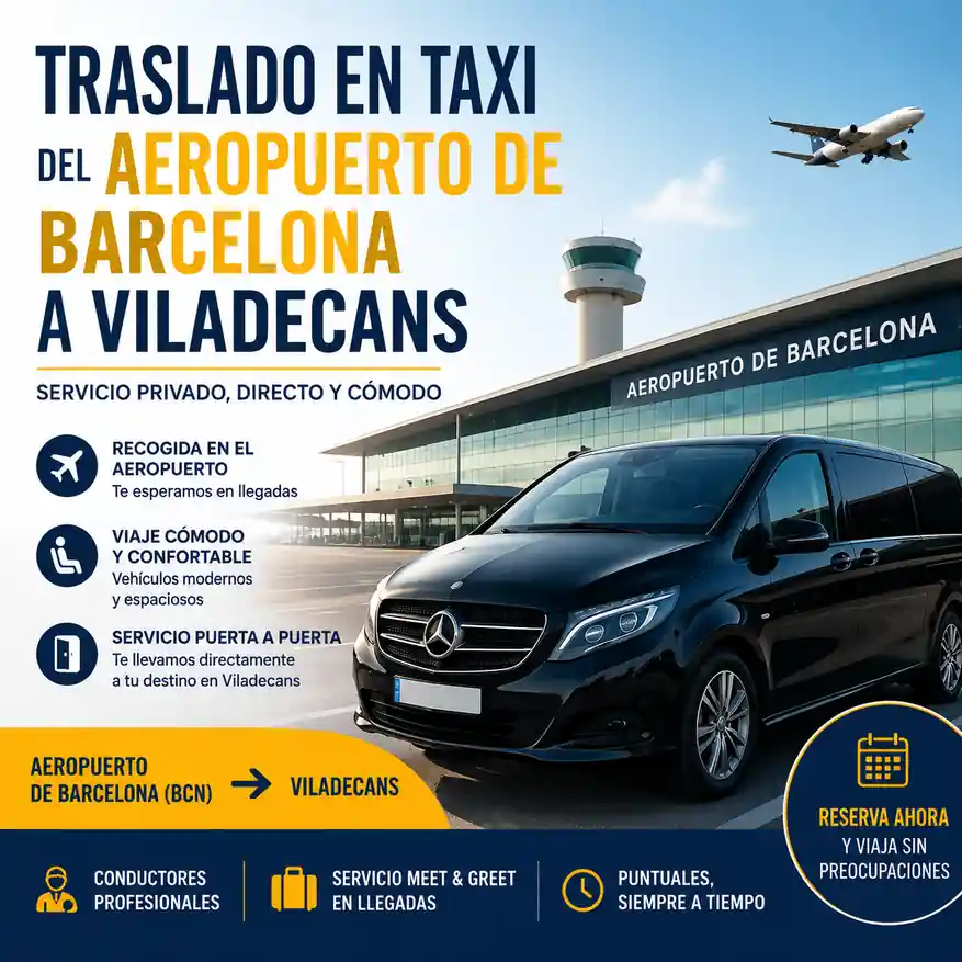 Traslado en taxi del Aeropuerto de Barcelona a Viladecans